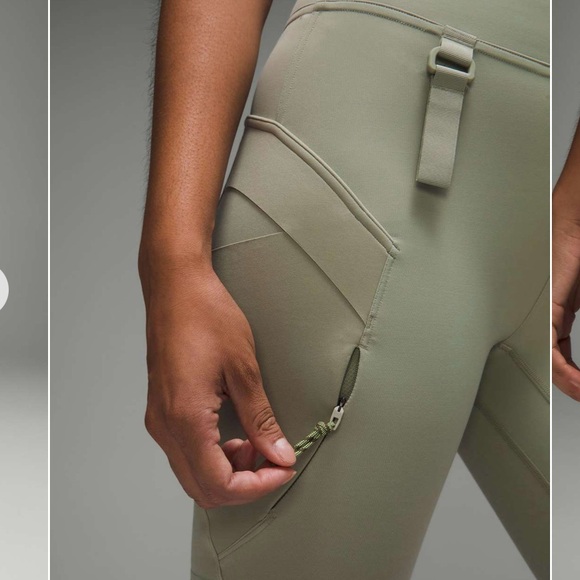 Lululemon Cargo Super-High-Rise Hiking Short 8" - Laurel Green - Picture 3 of 8